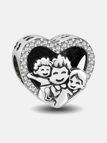 1pc 925 Sterling Silver Teddy Bear Pendant Bead, Suitable For Women Bracelet, Bangle DIY Jewelry Making, Exquisite Jewelry - Set 1 - View 11