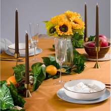 10-Inch Dripless Taper Candle Set (4pcs) - Cocoa Brown Taper Candles, Perfect For Spring - Smokeless, Odorless, Long Burning Time - Hand-Poured, Colorful Candle Holders - Chocolate Color - Multicolor - View 6