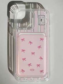 Korean Indie Girly Bowknot Leather Magnetic Wireless Charging Magsafe Card Holder Phone Case Compatible With Iphone 16 Pro Max/15 Pro, Apple 14/13/12/11