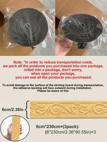 1件装3D立体自粘踢脚线 - 欧式风格,通用防水易安装家居装饰墙饰条,适用于房间翻新和DIY | 2026年情人节和新年装饰 | 复活节和圣诞节的完美节日家居装修礼物 - 金色 - 查看 16