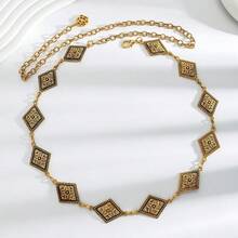 1 chiếc thắt lưng đen họa tiết hoa cổ điển phong cách phương Tây cỡ lớn dành cho nữ - Nhiều màu - Xem 3