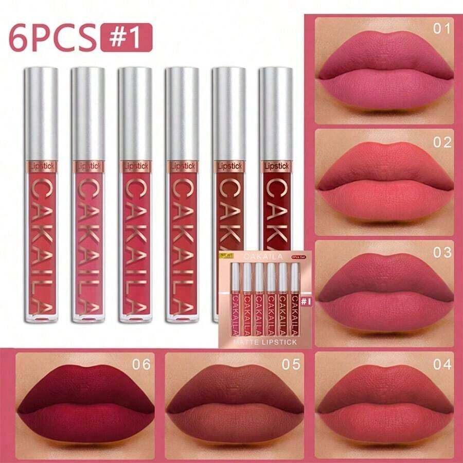 CAKAILA 10pcs Matte Lip Gloss Lipstick , Long-Lasting Waterproof Non-Stick Cup, Non-Fade Liquid Velvet - 1 - 查看 1