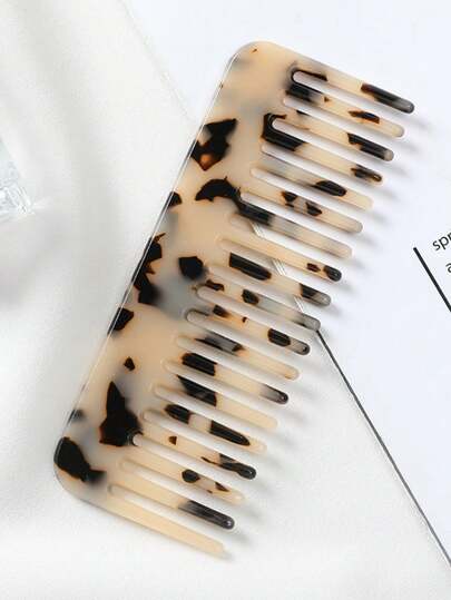 Acetate Tortoiseshell Wide-Tooth Comb, Large Size Wide-Tooth Comb Suitable For Thick, Curly, Wavy Hair, Pocket-Sized Design, Easy To Comb Hair. Hair Styling Set