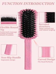 Juego de 2/3/4/5/6/10 cepillos para el cabello con cepillo para definir el cabello rizado, el borde lateral estrecho separa y da volumen a los mechones rizados de manera eficiente, cepillos de estilo con 9 hileras de cojín de nailon, para secado y peinado, anti-enredos, cepillo masajeador de cuero cabelludo de silicona suave, (6.8oz/200ml) Botella rociadora continua para el peinado - Multicolor - Ver 5