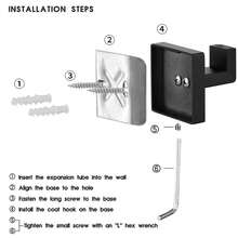 OBOVAY 1 pieza Accesorio de almacenamiento colgante de tubo cuadrado reforzado para baño, Toallero de acero inoxidable, Portarrollos de papel higiénico, Ganchos para baño, Toallero, Accesorios de baño, Herramientas de baño - Multicolor - Ver 7