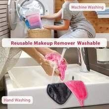 Paño desmaquillante, toalla facial reutilizable de 6 pulgadas x 6 pulgadas, toalla facial de microfibra, apta para el lavado diario, set de 10 piezas, regalo del Día de la Madre, regalo de Año Nuevo, regalo de Navidad