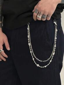 1件装男女通用裤链，嘻哈珍珠拼接裤链，牛仔裤挂链，男女通用裤链 - 彩色 - 查看 16