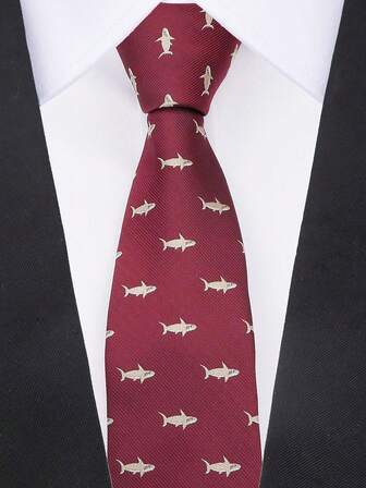ZONFAZ 1pc Men's Fashion Versatile 2.36 Inch Animal Print High-Density Polyester Necktie