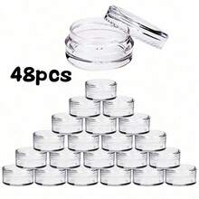 72pcs/48pcs/24pcs/12pcs/1pc 5ml Empty Box Diamond Powder Jewelry Storage Box Eye Shadow Lipstick Filling Bottle Small Round Cosmetic Container Travel Portable Box Subpackage Can Mini Small Round Jar With Lid Round Cosmetic Box Subpackage Bottle Leak Proof Bottle Nail Jewelry Box Sequin Subpackage Empty Bottle Small Round Bottle Eye Shadow Gold Powder Cream Bottle