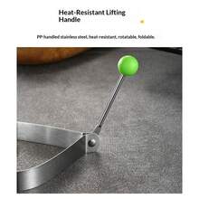 5pcs Metal Egg Mold Set With Heart, Star, Circle, Plum Blossom & Mouse Shapes, Silver - Foldable PP Handle, Rapid Heat Transfer For Cute Kids Breakfast - Silver - View 8