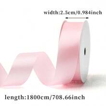 20 Yards High Density Polyester Satin Ribbon, Silky Smooth Texture, Suitable For Valentine's Day Flower Gift Wrapping, Wedding Wreath Decoration Bows, Party Atmosphere Decorative Streamers, Cake Packaging Ribbons, Birthday Party Decorative Ribbons, DIY Hair Accessories And Sewing Supplies - Pink - View 17