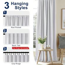 Hiasan Room Darkening Curtains 45 Inches Long, Light BlocFKing Thermal Insulated Rod Pocket & Back Tab Drapes Sewn With Tiebacks For Nursery Bedroom Dining Living Room, 42\ Wide, Greyish White, 2 PC,42inchWx45inchL(Packof2),GreyishWhite - 灰白色 - 查看 5