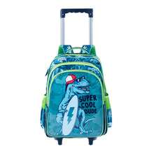 Dinosaur Rolling Backpack Kit For Boys, Complete With Lunchbox And Pencil Case - Ideal Gift - Back To School Kit - Green - View 7