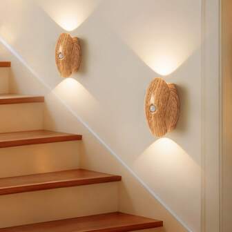 LED智能感应夜灯，室内人体感应壁灯，无线LED壁灯，壁灯，电池供电，粘贴式设计，可旋转，便携，易于安装，色温和亮度可调，适用于走廊、浴室、卧室、厨房、橱柜、楼梯、入口、床头柜、桌子、衣柜、家居装饰、客厅装饰，人体感应灯，床头灯，LED灯，无线灯