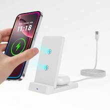 Z4-2 Vertical Foldable 15W Fast Wireless Charger, ABS Plastic Material, Compatible With IPhone 17/16/15/14/13/12/11 Pro Max/XR/XS Max/8 Plus, Galaxy S25/S24/S23/S22/S21/S20, Mate 70/60 Pro/50/40 Series - Multicolor - View 13