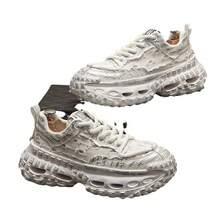 Canvas Comfortable Breathable Casual Shoes Thick Sole Dad Shoes Versatile Low Top Sequin Personality Running Shoes Men's Shoes - Tiêu chuẩn đen - Xem 9