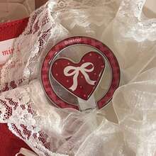 1个INS风彩色爱心磁吸手机支架，可折叠金属支架，便携式桌面支架，精致美观，兼容多种磁吸手机壳，兼容苹果、荣耀、vivo、OPPO等品牌手机，兼容、安卓手机，生日礼物，送给家人、朋友的理想之选，生日推拉式手机支架，手机配件