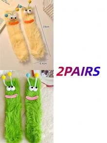 1/2 双女士趣味袜子：中筒袜、节日袜、卡通袜、毛绒袜、礼品袜、踝袜、大眼袜、可爱袜、保暖袜、搞笑袜 - 适合日常穿着、节日和派对 - 彩色 - 查看 14