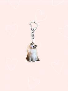 1pc 2D Acrylic Cute Tuxedo Cat Keychain - Durable High Quality Acrylic Bag Charm, Cow Cat, Ragdoll Cat, Golden Shaded Cat, Chinchilla Cat, Siamese Cat, Orange Cat Design, Pet Gift, Cat Wallet, Everyday Carry, Animal Necklace - Multicolor - View 7