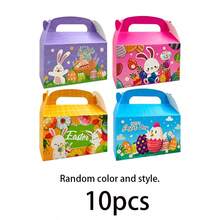 20pcs/10pcs/4pcs Easter Candy Boxes, Gift Boxes, Party Favors, Easter Baskets With Handles, Egg-Shaped Containers, Suitable For Home, School, Holiday Parties, Decoration, Birthday, Graduation, New Year, Easter, Baby Shower - Multicolor - View 12