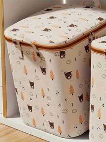 大容量可折叠衣物收纳盒，带提手，适用于卧室和衣柜，可爱图案设计让家居收纳充满乐趣，加固便携式床上用品收纳袋，节省空间的衣柜整理器，适用于卧室、家庭、宿舍，也可作床上用品、脏衣服和玩具收纳篮使用。 - 彩色 - 查看 1