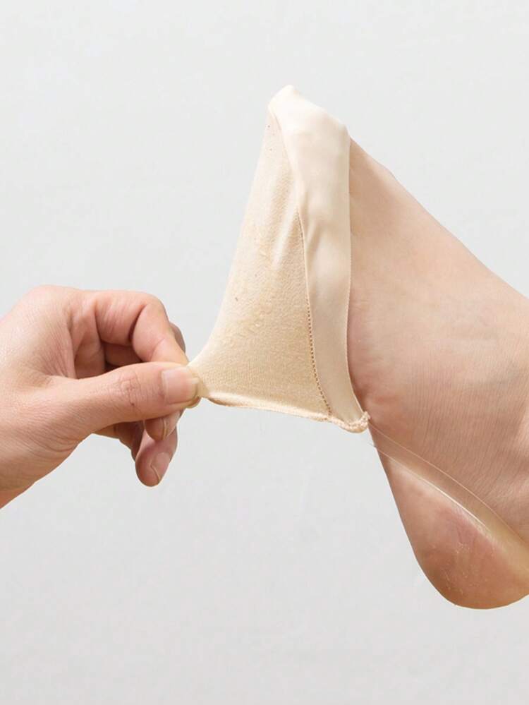 5双女士隐形透明防滑半掌袜，适合搭配高跟鞋 - 杏色 - 查看 7