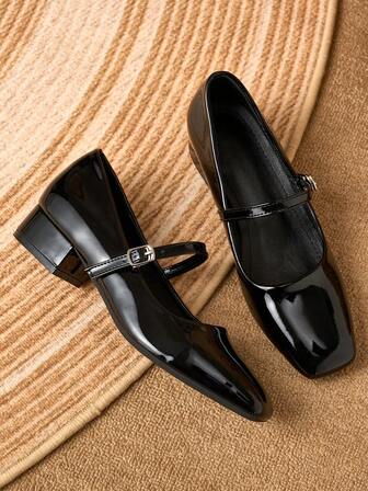 Women's 3cm Cloth Covered Heel Fashion Versatile White Mary Jane Pumps, Suitable For All Seasons