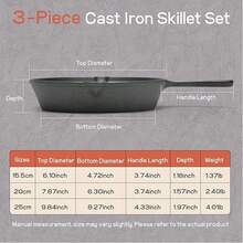 Modern Innovations Mini Black Cast Iron Skillet, Pre-Seasoned, Suitable For Baking Cookies/Brownies Or Cooking Eggs