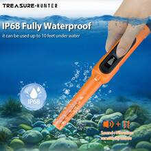 寻宝猎人 GT130 专业 LED 显示屏，9 种不同模式，户外探险手持式金属探测器，指针式探测器，IP68 防水，360° 侧扫探测杆，电池供电（不含电池） - GT130 紅色 - 查看 5