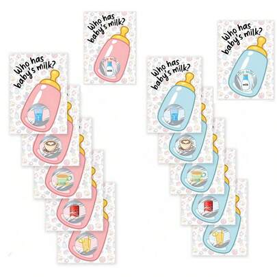 粉色和蓝色性别揭晓游戏卡片、刮刮乐彩票、婴儿派对用品、桌面游戏装饰品、婴儿派对装饰品、惊喜公告礼物