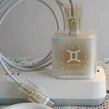 3-In-1 Transparent Zodiac Protective Case, Bite Protector & Cable Compatible With Apple 18W/20W Charger, TPU Soft Shell, Anti-Breakage - Multicolor - View 6