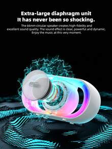 Altavoz Bluetooth inalámbrico de escritorio portátil con luces RGB de colores, compatible con emparejamiento TWS, tarjeta TF, reproducción USB, estéreo, adecuado para exteriores, hogar, camping, fiesta y subwoofer