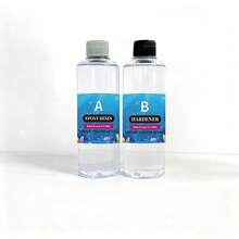 مجموعة غراء إيبوكسي شفاف AB بحجم 240مل/500مل/1000مل، نسبة خلط 1:1، شفافية عالية، جفاف سريع، خالي من الفقاعات، مقاوم للاصفرار، سطح ناعم، مناسب لأعمال الفن DIY كطاولة النهر والصب في المجوهرات وغيرها