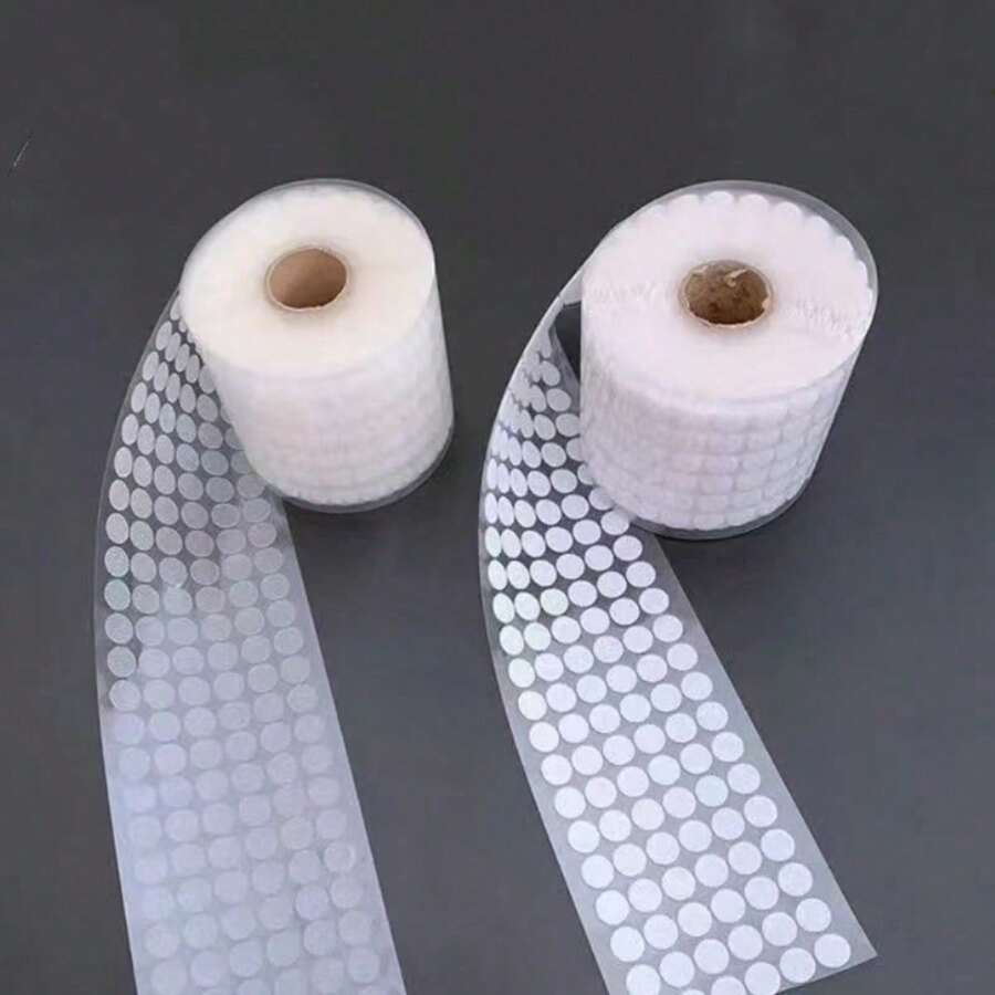 1000pcs/500pairs Double-Sided Nylon Self-Adhesive Hook And Loop Fastener Tape, 1/1.5/2cm Diameter, Suitable For Sewing, Photos, Home, Repair, Black And White, Back To School Supplies, Office, 2pcs/1 Pair - 1000pcs500pairs - View 1