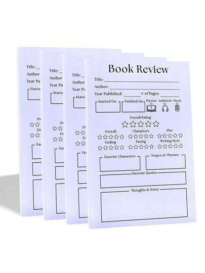 1/2/4/6本装书评记事本 - 自粘式小记事本，每本40页，可作阅读笔记、日记本或书签使用，是学生、爱书人士和办公人士的理想之选。