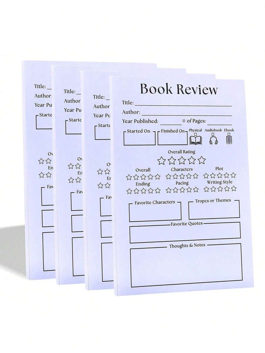 1/2/4/6本装书评记事本 - 自粘式小记事本，每本40页，可作阅读笔记、日记本或书签使用，是学生、爱书人士和办公人士的理想之选。 - 黑與白 - 查看 1