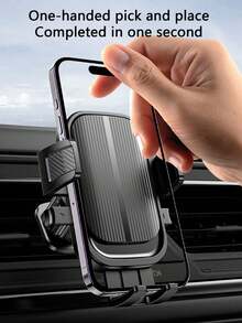 1pc Car Phone Holder, Air Vent Phone Mount, Universal Car Phone Holder For Dashboard And Air Vent - Black-b084 - View 2