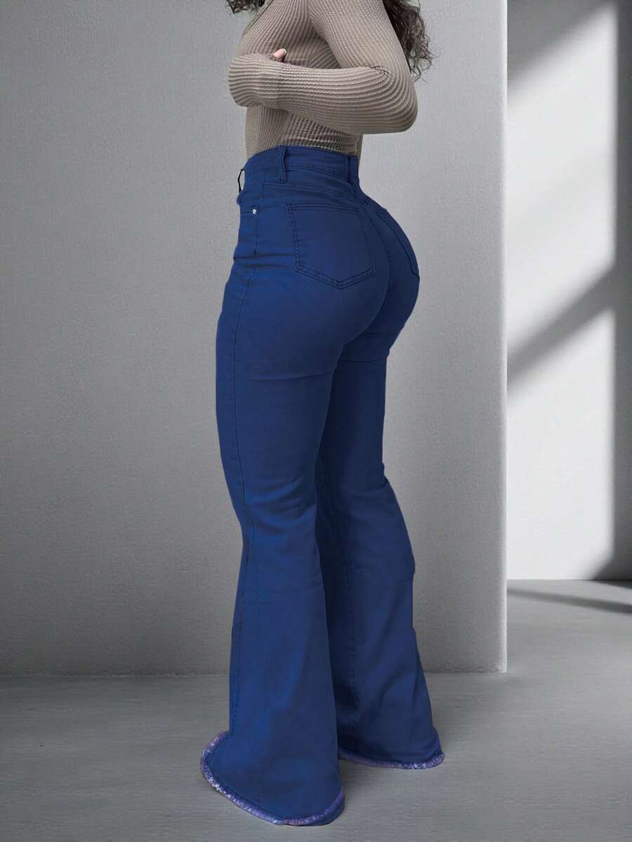 NVFelix 女士高腰修身喇叭牛仔裤，轻薄弹力面料，优雅时尚，Y2K户外休闲风，适合春夏穿着