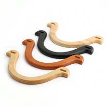 2 pièces Poignées de sac en bois en forme de U, poignées remplaçables décoratives en forme d'arche pour sac tressé/sac bandoulière, accessoires de portefeuille DIY - Multicolore - Voir 6