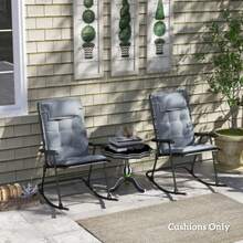 Set Of 2 Outsunny Cushions For Sun Loungers, Water-Repellent, For Garden Loungers, Beach Chairs, Deck Chairs, Garden Furniture Cushions, 50 X 116 X 5 Cm, Light Grey - 灰色 - 查看 2