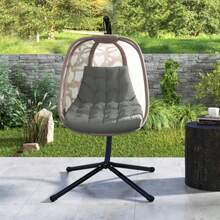 Outsunny Seat Cushion, 120 X 100 Cm, With Backrest, 8 Cm Thick, Padded, Water-Repellent, For Rocking Chairs And Hanging Baskets, Grey