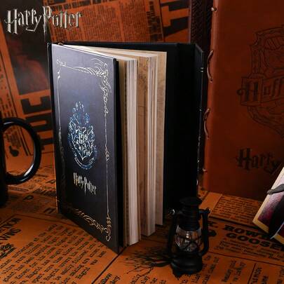 WB 1PC Harry Potter Officially Licensed Notebook Hogwarts Retro Hard Surface Magnetic Handbook Self Contained Calendar Movie Peripheral Portable Notepad Party Dress Up Props Creative Room Ornaments Decorations Christmas Halloween Birthday Surprises Gifts For Family And Friends