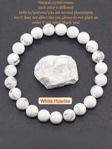 1条6毫米波西米亚风天然石手链，可叠戴，适合女性作为节日礼物、派对配饰、日常佩戴、时尚饰品（虎眼石/青金石/黑曜石/水晶等，寓意提升智慧和灵性）