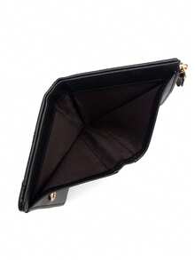 2025 短款女士钱包 刺绣 TPU 拼接学生卡包 零钱包 简约手提包卡套 女士钱包 迷你钱包 小钱包 可爱钱包 女士钱包 - 黑色 - 查看 5