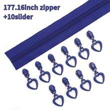 5yards 3# Nylon Zipper With 10pcs Heart-Shaped Zipper Pulls = 1 Pack, Colorful 3# Zipper With Heart Zipper Pulls, Suitable For Bags, Handbags, Sewing Replacement, DIY Wallets, Etc.