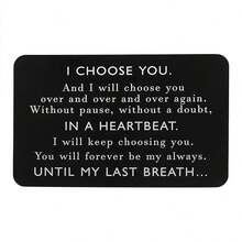 Unique I Choose You Wallet Insert Card - Perfect Christmas Or Anniversary Gift For Men! Christmas Gifts For Men Valentines Day Card Valentine Gifts For Husband I Choose You Groom's Gifts Romantic Gifts For Him - Black - View 3