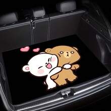 1pc Cute Bear Print Car Trunk Mat, Vehicle Floor Mat, Women's Car Mat, Car Protective Mat, Anti-Slip Car Mat, Car Pet Mat, Suitable For Most Car Models, Car Interior Accessories, Car Interior, Essential Car Accessory For Women - Multicolor - View 9