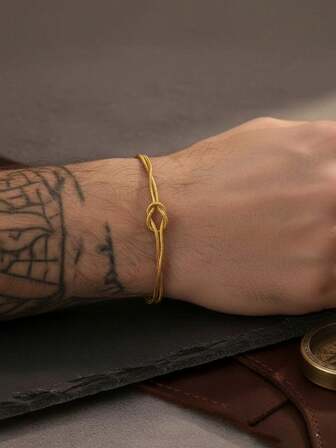 2pcs/Set Stainless Steel Simple Silver Color Bracelet For Men, Fashion & Versatile