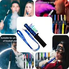 Large Size 304 Stainless Steel Hookah Mouthpiece, Multiple Colors Available, Reusable Shisha Accessories With Hanging Rope, No Electricity Required, Shisha Necklace Pendant, Hookah Gift