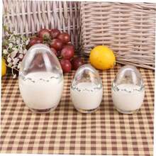 Vasitos de Vidrio para Pudín Tazas Pequeñas de 3 Unidades Material para Alimentos Diseño de de Huevo Ideales para Postres y Gelatinas Aptos para Hogar y Restaurantes - 1 - Ver 5